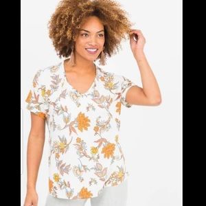 Agnes & Dora Baby Suede Rust Floral Love Top Large